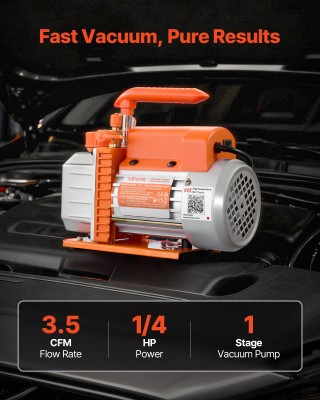 VEVOR Αντλία Κενού 3,5 CFM 99 L/min για HVAC, Μονοβάθμια Περιστροφι...