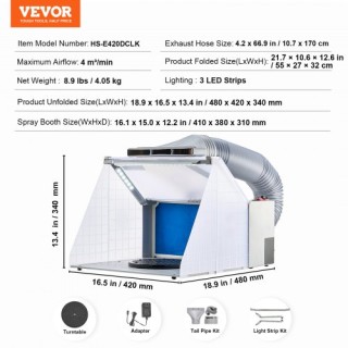 Φορητός Θάλαμος Ψεκασμού VEVOR για Μοντέλα  PBSPQF404633C1DFPV2