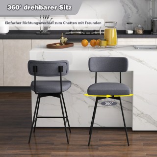 Costway Περιστρεφόμενα Σκαμπό Μπαρ με Μεταλλικό Σκελετό και Υφασμάτ... Costway Περιστρεφόμενα Σκαμπό Μπαρ με Μεταλλικό Σκελετό και Υφασμάτ...