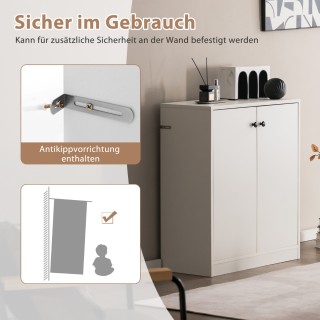 Costway Μοντέρνος Λευκός Αποθηκευτικός Ντουλάπι με 2 Πόρτες και 3 Ρ... Costway Μοντέρνος Λευκός Αποθηκευτικός Ντουλάπι με 2 Πόρτες και 3 Ρ...