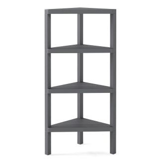 Costway Γωνιακή βιβλιοθήκη 4 επιπέδων με ανοιχτά ράφια, ελεύθερης τ...