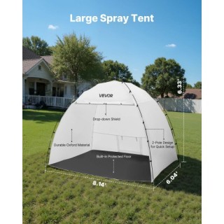 VEVOR Φορητή Σκηνή Βαφής με Ενσωματωμένο Πάτωμα & Δίχτυ, Διαστάσεις...