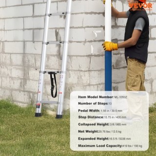 VEVOR Τηλεσκοπική Σκάλα 16.5FT Πολυκουμπί 419 LBS SSLTQLHJK16509O... VEVOR Τηλεσκοπική Σκάλα 16.5FT Πολυκουμπί 419 LBS SSLTQLHJK16509O...