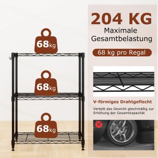 Costway Ρυθμιζόμενο και Βαρέως Τύπου Μεταλλικό Βιομηχανικό Ράφι Απο...