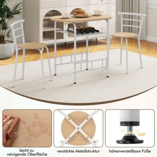 Costway  Σετ Τραπεζαρίας 3 Τεμαχίων με Ενσωματωμένη Κάβα Κρασιού κα...