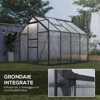 Outsunny Θερμοκήπιο από Πολυκαρβονικό και Αλουμίνιο με Συρόμενη Πόρ... Outsunny Θερμοκήπιο από Πολυκαρβονικό και Αλουμίνιο με Συρόμενη Πόρ...