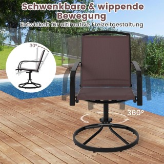 Costway Σετ 2 Περιστρεφόμενες Καρέκλες Κήπου με Γρήγορο Στέγνωμα Υφ...