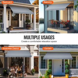 VEVOR  Τέντα Βεράντας 138x47 Αναδιπλούμενη με Μανιβέλα SSSZYPHSLZS1...