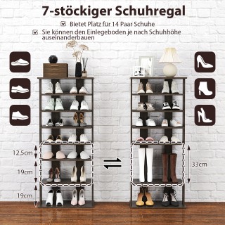 Costway Ρυθμιζόμενη Παπουτσοθήκη 8 Ορόφων, Εξοικονόμησης Χώρου, σε ...