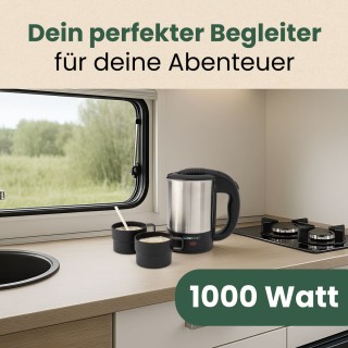 Βραστήρας Ταξιδίου από Ανοξείδωτο Ατσάλι 0.5L  1000 W- Μαύρο/Ασημί ...