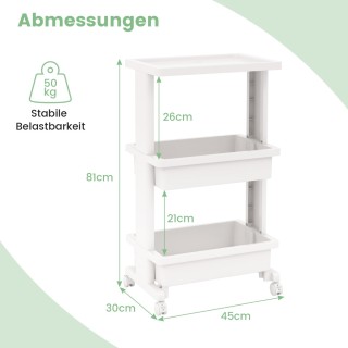 Costway Τροχήλατο Καρότσι 3 Επιπέδων για Εξοικονόμηση Χώρου και Μέ... Costway Τροχήλατο Καρότσι 3 Επιπέδων για Εξοικονόμηση Χώρου και Μέ...