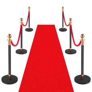 VEVOR Σετ Σταθμών Ελέγχου 6 τμχ με Κόκκινο Χαλί, 4 Κόκκινους Βελούδ...