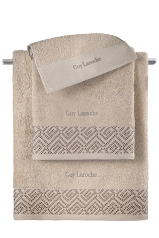 Guy Laroche Σετ 3τμχ Πετσέτες Emblem Sand, 1122090224002