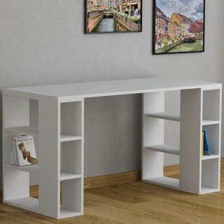 Shally Dogan Γραφείο με 6 Πλευρικές Θήκες Λευκό Ξύλο 60x140x75εκ Γι... Shally Dogan Γραφείο με 6 Πλευρικές Θήκες Λευκό Ξύλο 60x140x75εκ Γι...