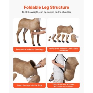 VEVOR Ρεαλιστικό Δόλωμα Ελαφιού για Κυνήγι με Πτυσσόμενα Πόδια - 1 ...