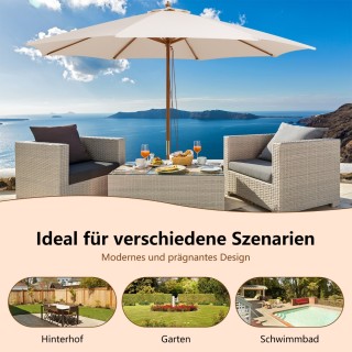 Costway 300 cm μεγάλη ξύλινη ομπρέλα τραπεζιού με 8 μπαμπού νευρώσε... Costway 300 cm μεγάλη ξύλινη ομπρέλα τραπεζιού με 8 μπαμπού νευρώσε...