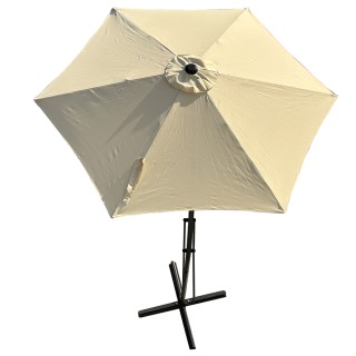 BAKAJI Ομπρέλα Κήπου Μπεζ Εκκεντρωμένη 3 x 3 μ. με Σταυρωτή Βάση κα...