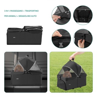 BAKAJI Καρότσι για Κατοικίδια με Αποσπώμενο Καλάθι για Σκύλους και ...