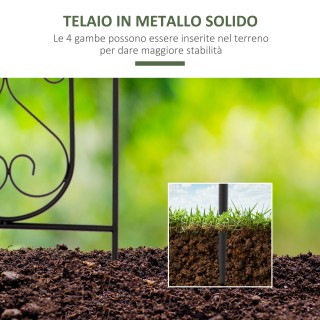 Outsunny Πτυσσόμενη κάθετη θήκη φυτών με 5 μεταλλικές γλάστρες εξωτ...