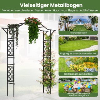 Costway  Μεταλλική Αψίδα Κήπου για Αναρριχώμενα Φυτά 170 x 39 x 210...