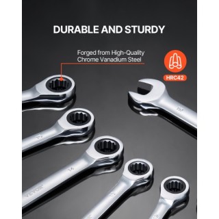 VEVOR Σετ Γερμανικών Κλειδιών 8 Τεμαχίων Μετρικό 8 mm έως 19 mm με ... VEVOR Σετ Γερμανικών Κλειδιών 8 Τεμαχίων Μετρικό 8 mm έως 19 mm με ...