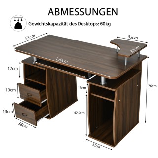 Costway Ξύλινο Γραφείο Υπολογιστή με Ράφι Εκτυπωτή και Συρόμενο Δίσ... Costway Ξύλινο Γραφείο Υπολογιστή με Ράφι Εκτυπωτή και Συρόμενο Δίσ...