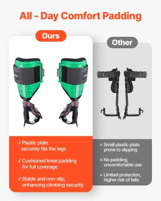 VEVOR Σετ Αναρρίχησης Δέντρων Ρυθμιζόμενου Ύψους με Λουριά & Προστα...