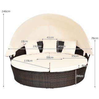 Costway Εξωτερικό Στρογγυλό Ημέρας με Αναδιπλούμενη Κουκούλα HW6867...