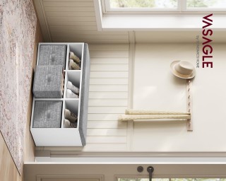 VASAGLE Πολυλειτουργικός πάγκος παπουτσιών με αποθηκευτικά κουτιά κ...