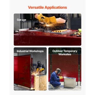 VEVOR 2 Τεμ Κουρτίνες Συγκόλλησης 1.74 x 2.34μ, Ανθεκτικές στη Φλόγ...