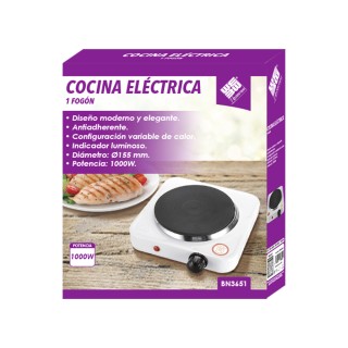 Ηλεκτρική Εστία Μονή 1000W 21.8 x 5.4 x 25.4 cm Λευκό BN3651 GEM Ηλεκτρική Εστία Μονή 1000W 21.8 x 5.4 x 25.4 cm Λευκό BN3651 GEM