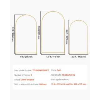 VEVOR Σετ Μεταλλικών Αψίδων για Φόντο, 3 Σταντ με Θήκη Σύνδεσης για... VEVOR Σετ Μεταλλικών Αψίδων για Φόντο, 3 Σταντ με Θήκη Σύνδεσης για...