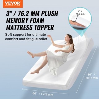 VEVOR Επίστρωμα Στρώματος Memory Foam Αποσπώμενο & Πλενόμενο Queen... VEVOR Επίστρωμα Στρώματος Memory Foam Αποσπώμενο & Πλενόμενο Queen...