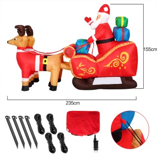 BAKAJI  Φουσκωτό Χριστουγεννιάτικο Άγιος Βασίλης Έλκηθρο Τάρανδοι Δ...