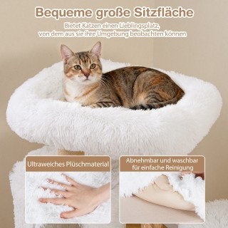 Costway Ξύλινος Ονυχοδρόμιο με Πλατφόρμες από Πλούσσο & Διώροφη Γάτ...