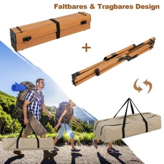 Πτυσσόμενο Τραπέζι Κάμπινγκ Αλουμινίου με Ξύλινη Όψη COSTWAY NP11006BN Πτυσσόμενο Τραπέζι Κάμπινγκ Αλουμινίου με Ξύλινη Όψη COSTWAY NP11006BN