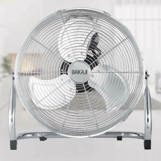 BAKAJI  Επιδαπέδιος ανεμιστήρας από ατσάλι 90 W με πτερύγια αλουμιν...