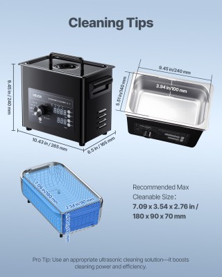 VEVOR Επαγγελματικό Υπερηχητικό Καθαριστικό 3L με Κομβίον Ελέγχου -...