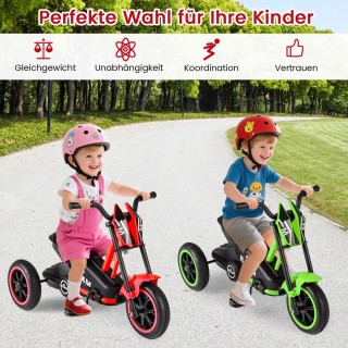 Costway Παιδικό Τρίκυκλο με 3 Ανθεκτικούς Τροχούς & Πεντάλ - Κόκκιν...