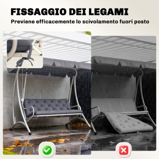 Outsunny Κήπος Μαξιλάρι σε Στυλ Καπιτονέ με 6 Δέστρες, από Βαμβάκι ...