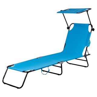 Galileo Αναδιπλούμενη ξαπλώστρα παραλίας με σκίαστρο, με ατσάλινο σ...