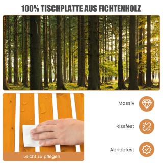 Costway  Πτυσσόμενο Τραπέζι Κάμπινγκ από Ξύλο Έλατου - Ιδανικό για ...