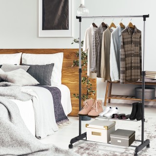 Costway Πολυλειτουργική Ρυθμιζόμενη Κρεμάστρα Ρούχων με Ρόδες και ... Costway Πολυλειτουργική Ρυθμιζόμενη Κρεμάστρα Ρούχων με Ρόδες και ...