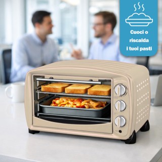 BAKAJI Ηλεκτρικός Φούρνος Crema 1500W με Ταψί και Σχάρα 26L για Ομο...