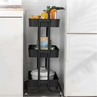 BAKAJI Καρότσι Κουζίνας από Μέταλλο με 3 Ράφια 43x36x85 4 Ρόδες Εξ... BAKAJI Καρότσι Κουζίνας από Μέταλλο με 3 Ράφια 43x36x85 4 Ρόδες Εξ...