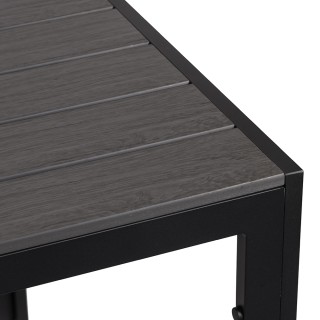 Galileo Εξωτερικό τραπέζι 160x90 cm με σανίδες ξύλου από γκρι αλουμ... Galileo Εξωτερικό τραπέζι 160x90 cm με σανίδες ξύλου από γκρι αλουμ...