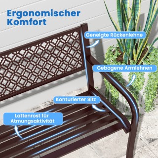 Costway Μεταλλικό Καναπεδάκι Κήπου Διπλό με Πλάτη και Μπράτσα 127 x... Costway Μεταλλικό Καναπεδάκι Κήπου Διπλό με Πλάτη και Μπράτσα 127 x...