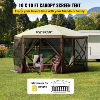 VEVOR Σκηνή Gazebo 10x10 ft, 6 Πλευρών Pop-up Σκηνή με Δίχτυα, Φορη... VEVOR Σκηνή Gazebo 10x10 ft, 6 Πλευρών Pop-up Σκηνή με Δίχτυα, Φορη...
