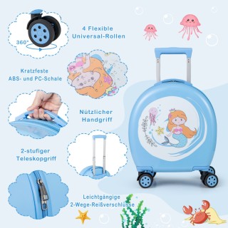 Costway Σετ Παιδικών Αποσκευών 4 Τεμαχίων με Χειραποσκευή, Σακίδιο,...