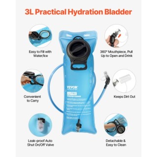 VEVOR Τακτικό Σακίδιο Πλάτης Molle με Υδροδοχείο 3L TPU για Ποδηλασ...